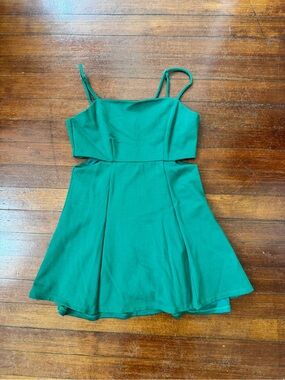 Girls' Green Cutout Skater Dress - Kids Dress